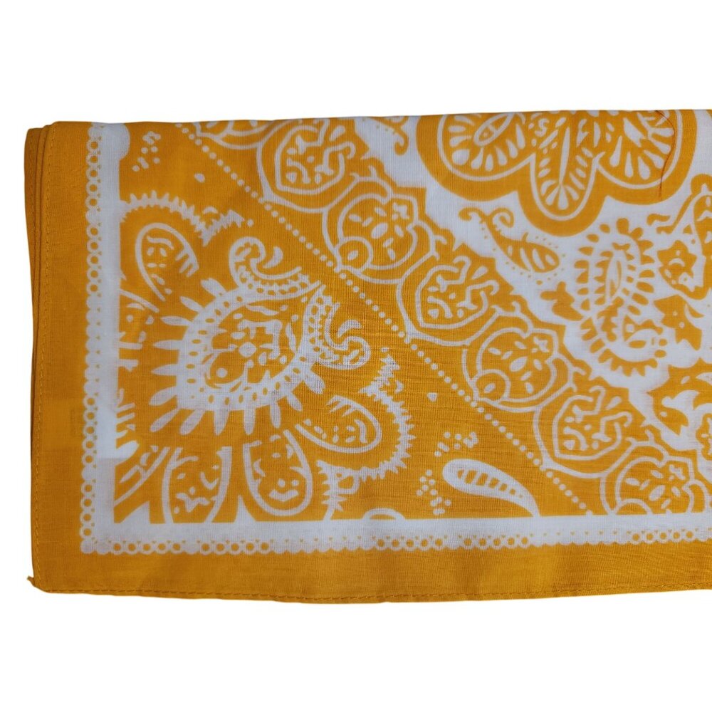Paisley Bandanas 22"x22" Cotton Square Handkerchiefs Blue Red Yellow 3 Multicolo - Picture 10 of 12